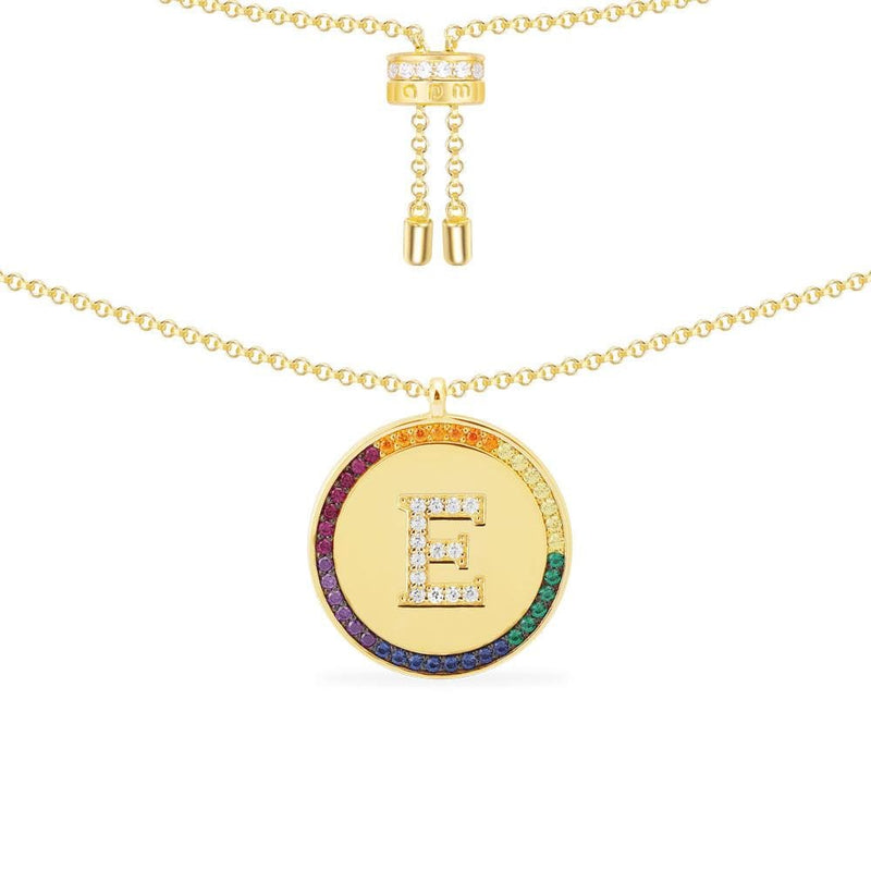 Alphabet Plate Necklace Silver - White Silver - Apm Monaco Online