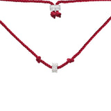 Collar rojo de nailon ajustable con anillo deslizante - plata