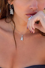 APM Monaco Baby Mood Yummy Bear Adjustable Necklace in silver