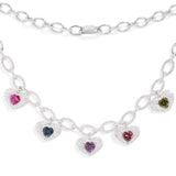 Multicolor Heart Adjustable Chain Necklace