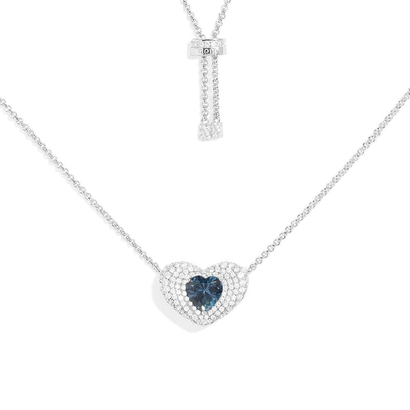 Blue Heart Adjustable Necklace