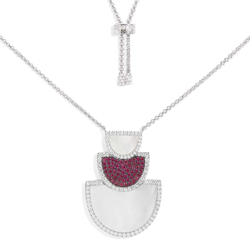 Half Moon Adjustable Necklace with Nacre