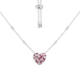 Small Fuchsia Heart Adjustable Necklace