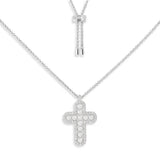 Cross Adjustable Necklace with Pearls