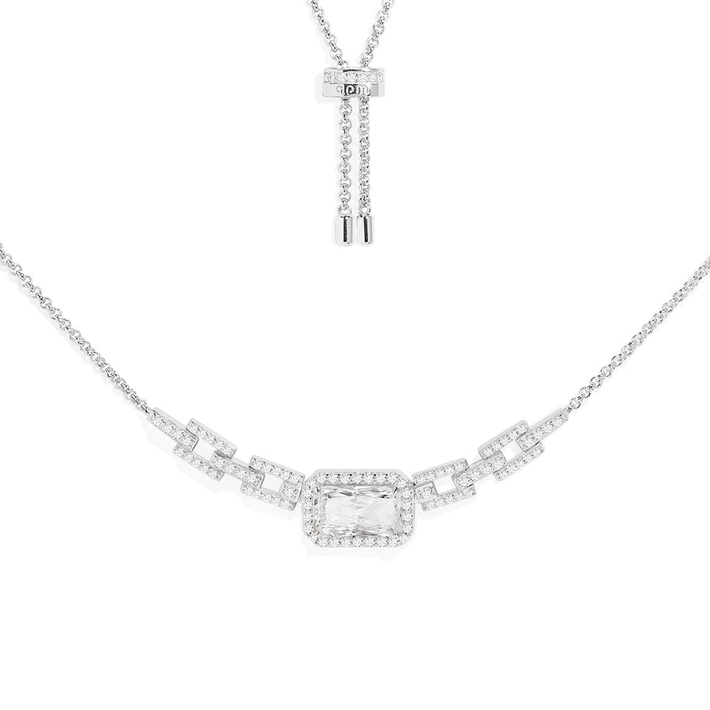 Pavé Rectangle Adjustable Chain Necklace - APM Monaco