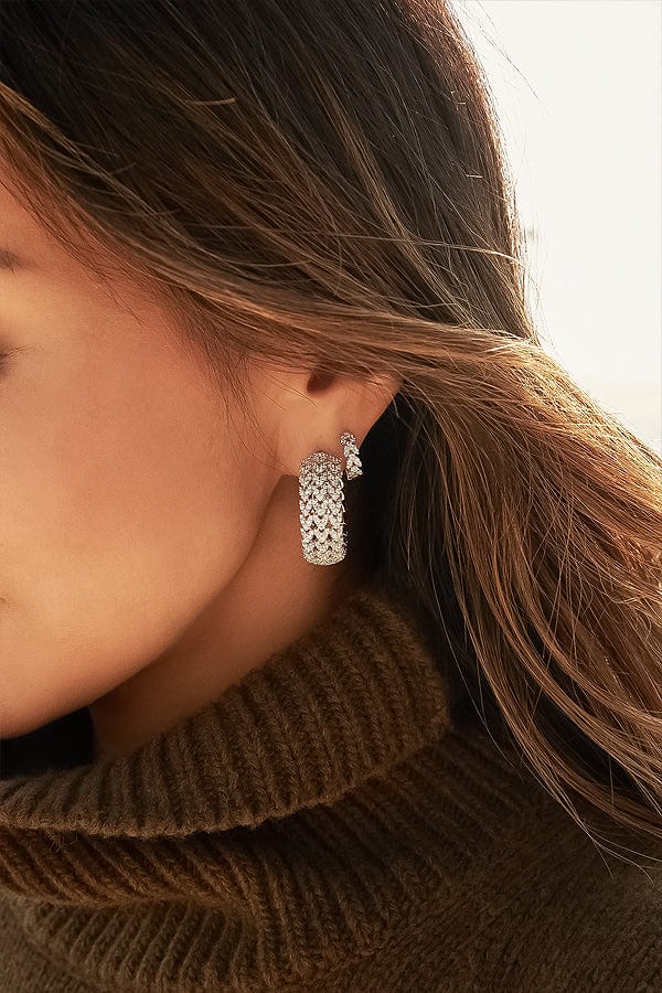 APM Monaco Small Couture hoop earrings - Silver