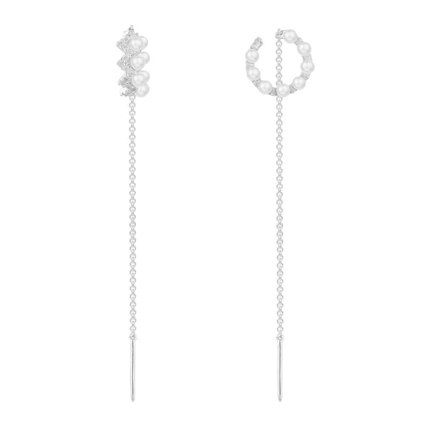 Up and Down Pearls Ear Cuff with Chains – APM Monaco