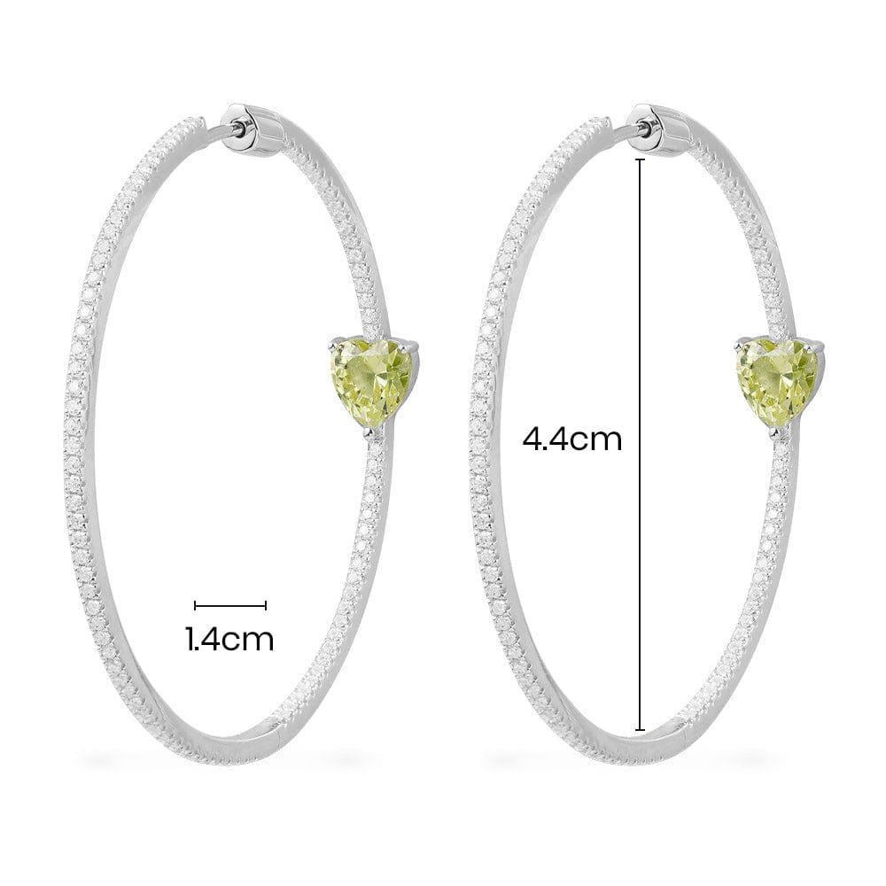 Hoop Earrings with Green heart - APM Monaco