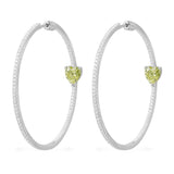 Hoop Earrings with Green heart