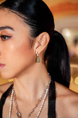 APM Monaco Baby Lucky Yummy Bear (Clippable) Asymmetric Hoop Earrings in Silver