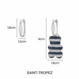 Saint-Tropez Yummy Bear (Clippable) Asymmetric Hoop Earrings