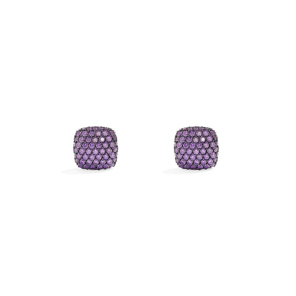 紫色方形耳环