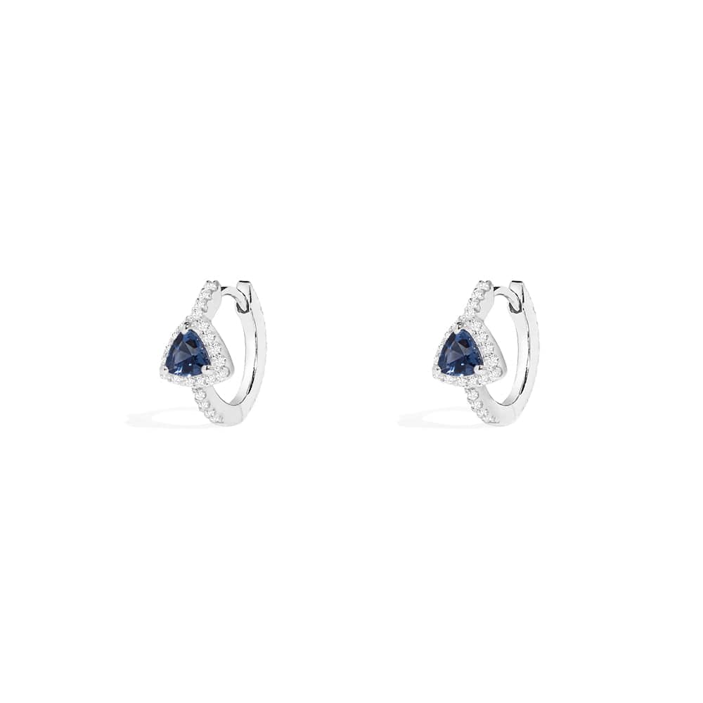 Blue Triangle Pavé Hoop Earrings - APM Monaco