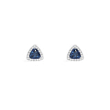 Blue Triangle Pavé Stud Earrings