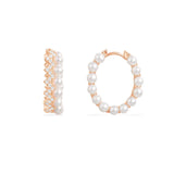 Up and Down Hoop Earrings with Pearls