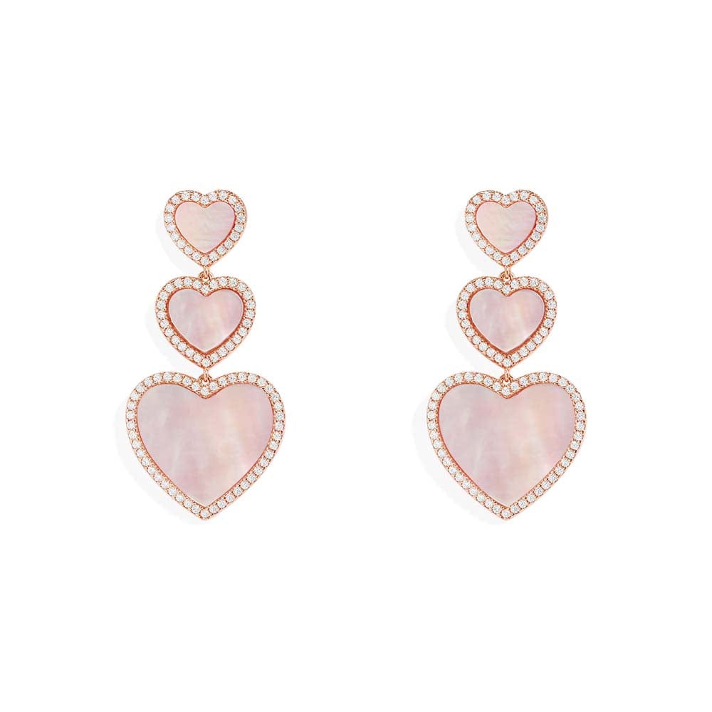 Pink Nacre Heart Earrings - APM Monaco