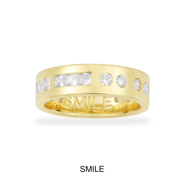 SMILE Morse Code Ring - Silver | APM Monaco