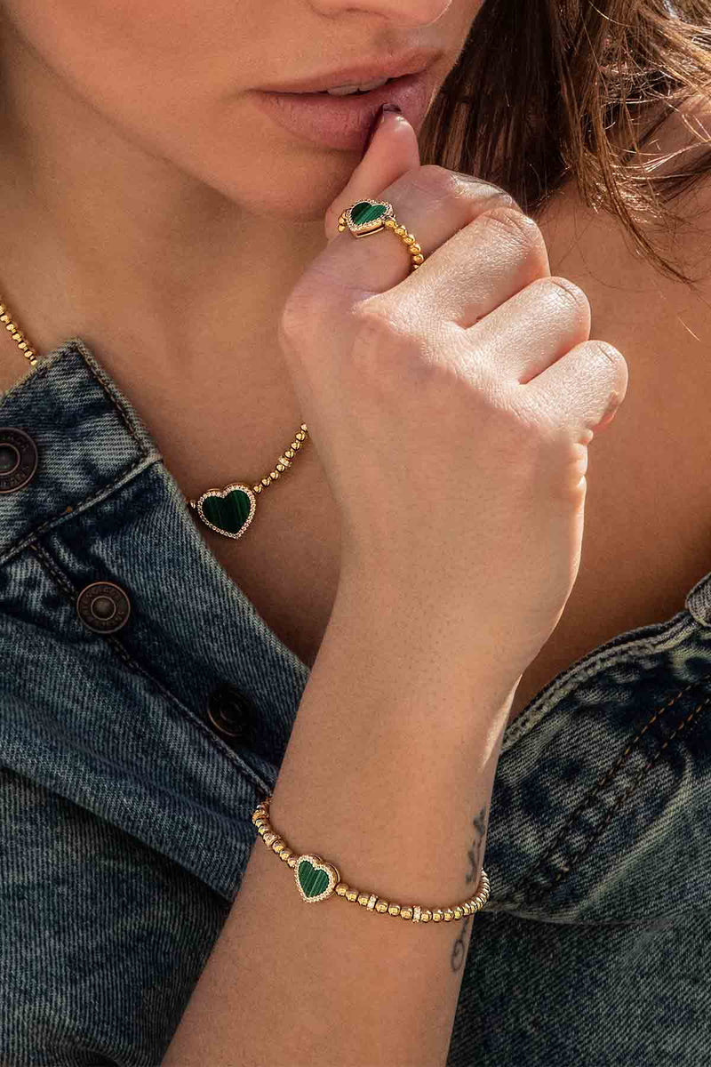 Claire Interlocking Adjustable Hearts Bracelet with 18K Gold Plating - MYKA