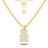 Sunny Yummy Bear (Clippable) Adjustable Necklace with Beads