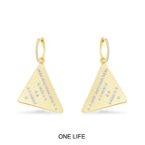 三角形ONE LIFE摩斯密码耳环
